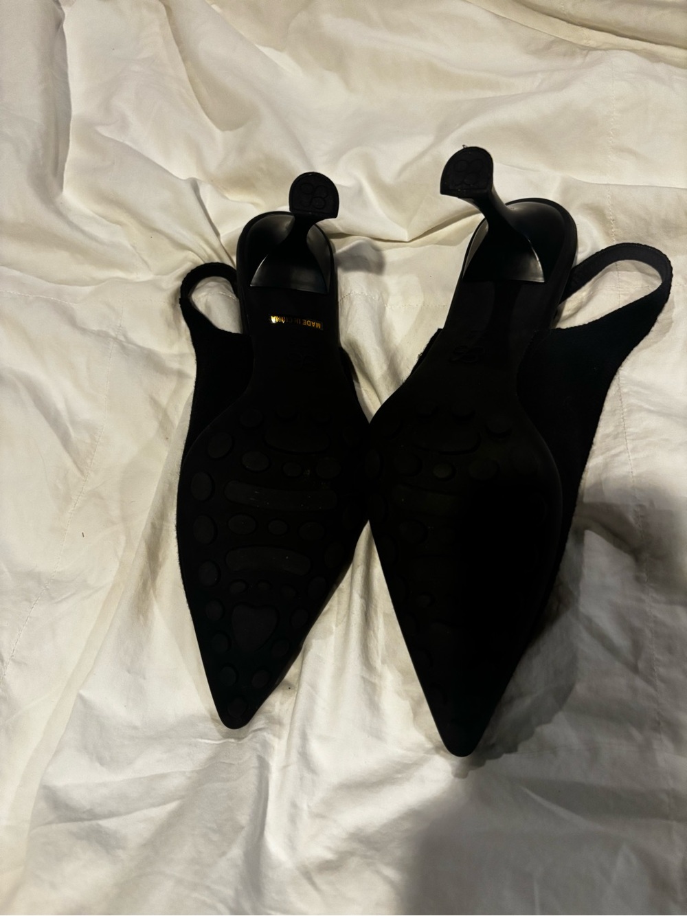 Pointed-Toe Black Heeled Slingback - Picture 7 of 7